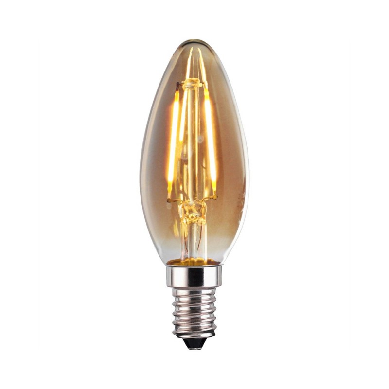 Ampolleta LED Filamento C35 2W E14 | Iluminación Decorativa Cálida