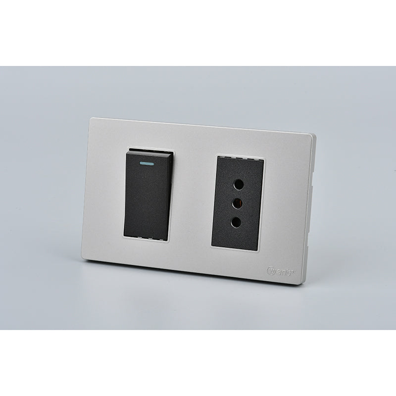 Interruptor + Tomacorriente MET 16A / 10A G+N | Solución Eléctrica Integrada