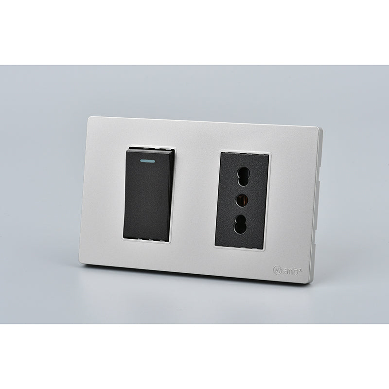 Interruptor Simple + Tomacorriente 16A MET 9/12 | Solución Eléctrica Interior Profesional