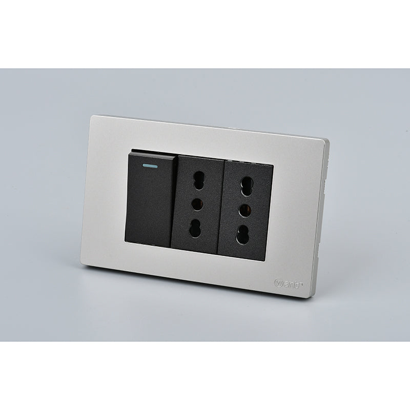 Interruptor Simple + Tomacorriente Doble 16A MET 9/12 | Solución Eléctrica Profesional Interior