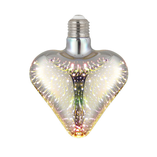 Ampolleta LED 3D Corazón 3W RGB E27 | Iluminación Decorativa Efecto Visual