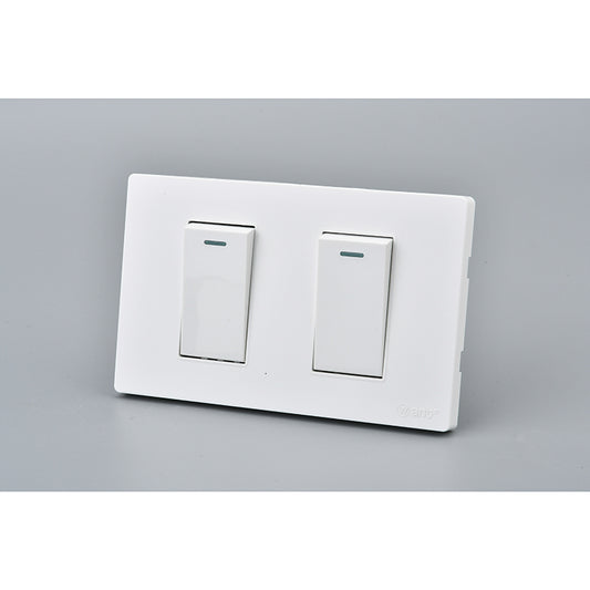 Interruptor Doble 16A Blanco para Instalaciones Eléctricas Interiores