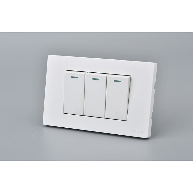Interruptor Triple 16A Blanco para Instalaciones Eléctricas Interiores