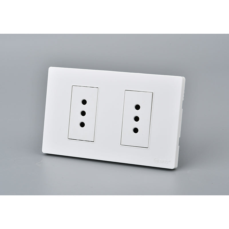 Tomacorriente Doble 10A Blanco para Instalaciones Eléctricas Interiores