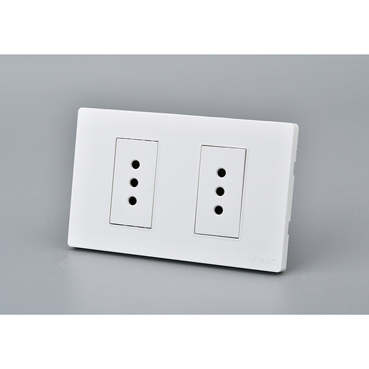 Tomacorriente Doble 10A Blanco para Instalaciones Eléctricas Interiores