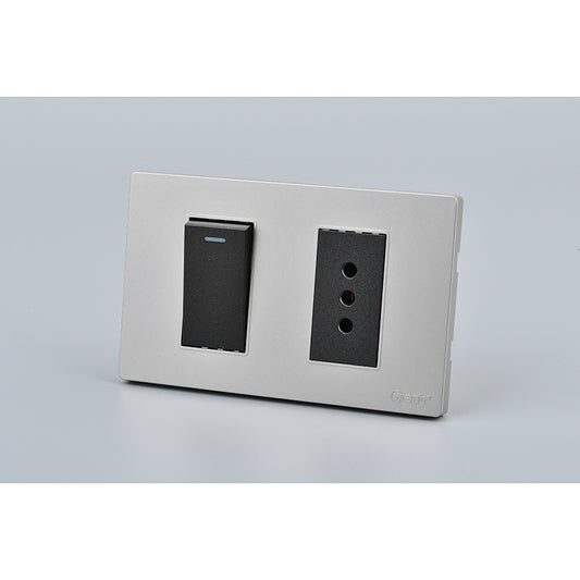 Interruptor + Tomacorriente MET 16A / 10A G+N | Solución Eléctrica Integrada