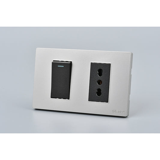 Interruptor Simple + Tomacorriente 16A MET 9/12 | Solución Eléctrica Interior Profesional