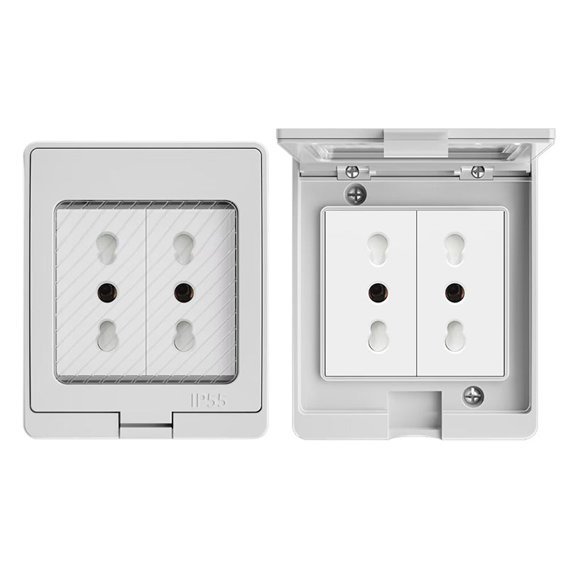 Enchufe Doble Estanco IP55 10/16A para Uso Exterior Profesional