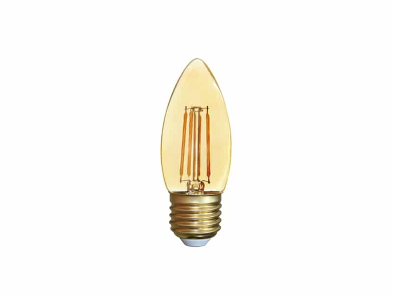 Ampolleta LED Vela C37 Filamento 2W E27 | Iluminación Decorativa Cálida